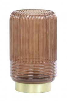 Table lamp LED Ø16x27,5 cm LIPA glass dark brown